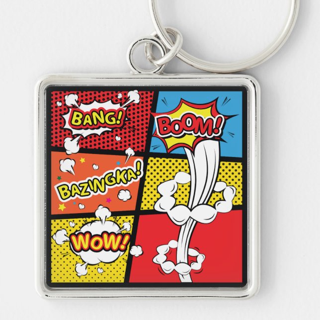 Comic Pop Art Schlüsselanhänger (Vorne)