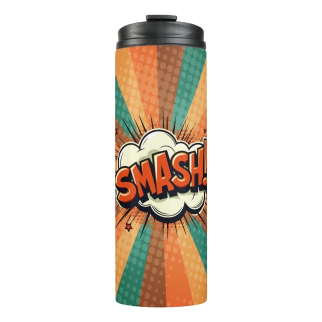 Comic Pop Art SMASH! Thermosbecher (Vorderseite)