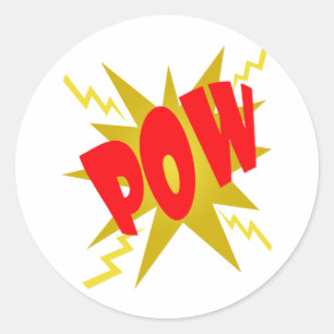 COMIC POW! RUNDER AUFKLEBER