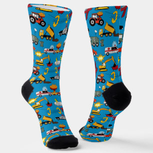Comic Retro-LKWs Autos Fahrzeuge Flugzeuge Socken