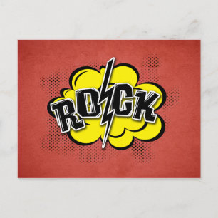 Comic-Rock-Abbildung Postkarte