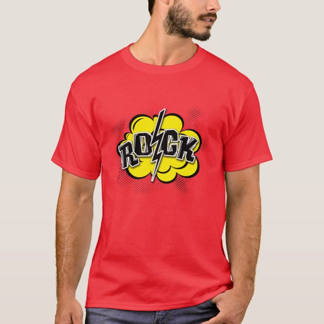 Comic-Rock-Abbildung T-Shirt (Vorderseite)