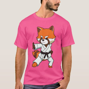 Comic-Roter Panda macht Karate Retro T-Shirt