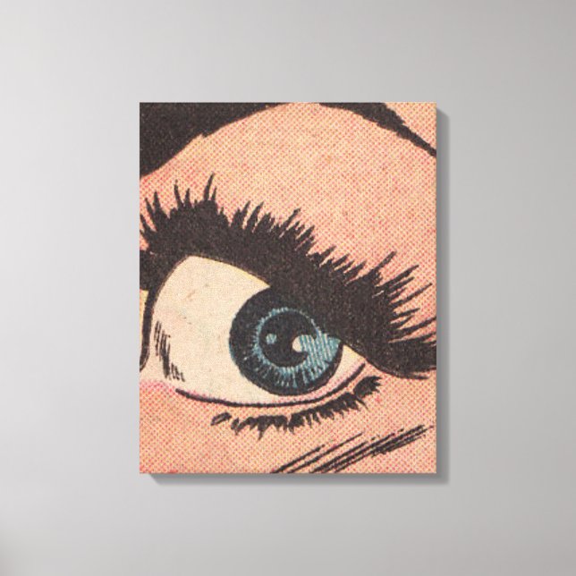 Comic Roy Lichtenstein Style Blue Eye Leinwanddruck (Vorderseite)
