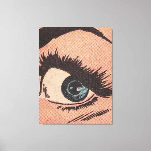 Comic Roy Lichtenstein Style Blue Eye Leinwanddruck (Vorderseite)