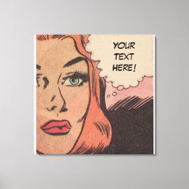 Comic Roy Lichtenstein Style Redhead Leinwanddruck