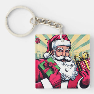 Comic Santa/Weihnachten Schlüsselanhänger
