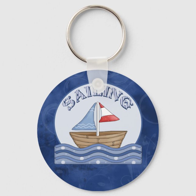 Comic Segelboot Schlüsselanhänger (Vorderseite)