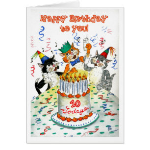 Comic Singing Cats Alter-spezifisch 10. Geburtstag