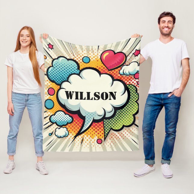 Comic Speech Bubble Pattern Fleecedecke (Beispiel)