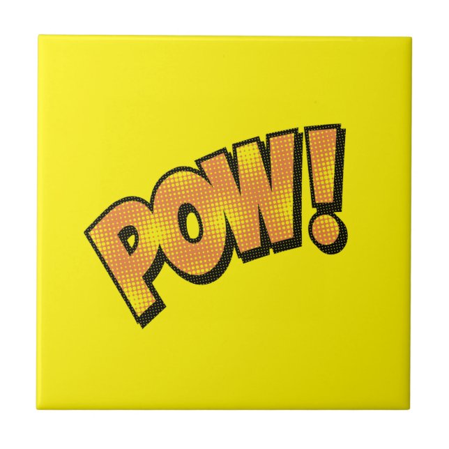 Comic-Sprechblasen Keramik Tile Pow - Ihre Farbe Fliese (Vorderseite)