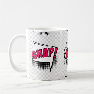 Comic-Sprechblasen mit Halbton-Schatten und Text Kaffeetasse