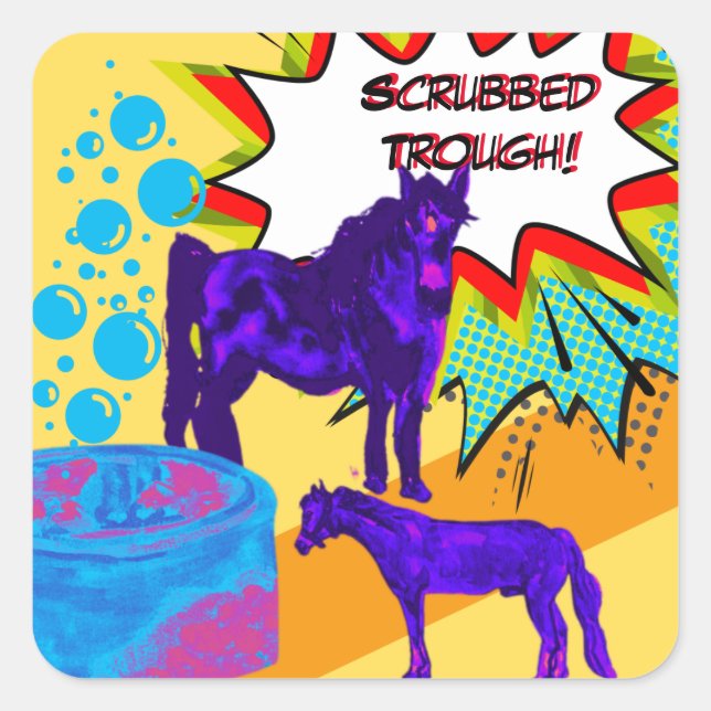 Comic-Stil Quadratischer Aufkleber (Vorderseite)