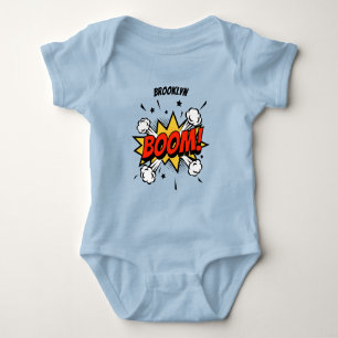 Comic-Stil Spaß Boom-Typografie Pop Art Baby Strampler