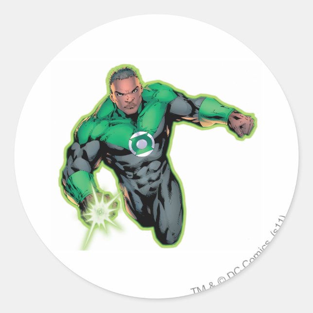 Comic Style - Green Lantern Runder Aufkleber (Vorderseite)