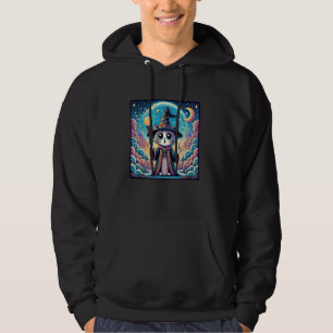 Comic Style Kitten Lover Funny Reaction Wizard Cha Hoodie