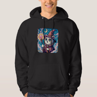 Comic Style Kitten Lover Funny Reaction Wizard Cha Hoodie