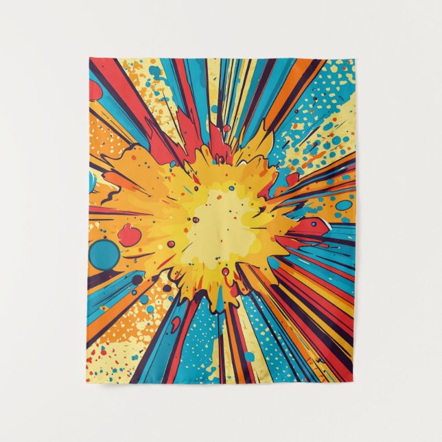 Comic Style Pop Art Explosion (11) Wandteppich (Vorderseite)