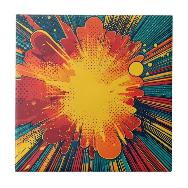 Comic Style Pop Art Explosion (1) Fliese (Vorderseite)