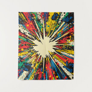 Comic Style Pop Art Explosion (2) Wandteppich