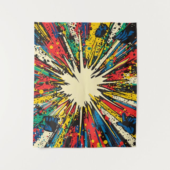 Comic Style Pop Art Explosion (2) Wandteppich (Vorderseite)