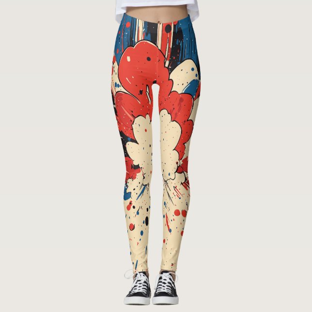 Comic Style Pop Art Explosion (4) Leggings (Vorderseite)