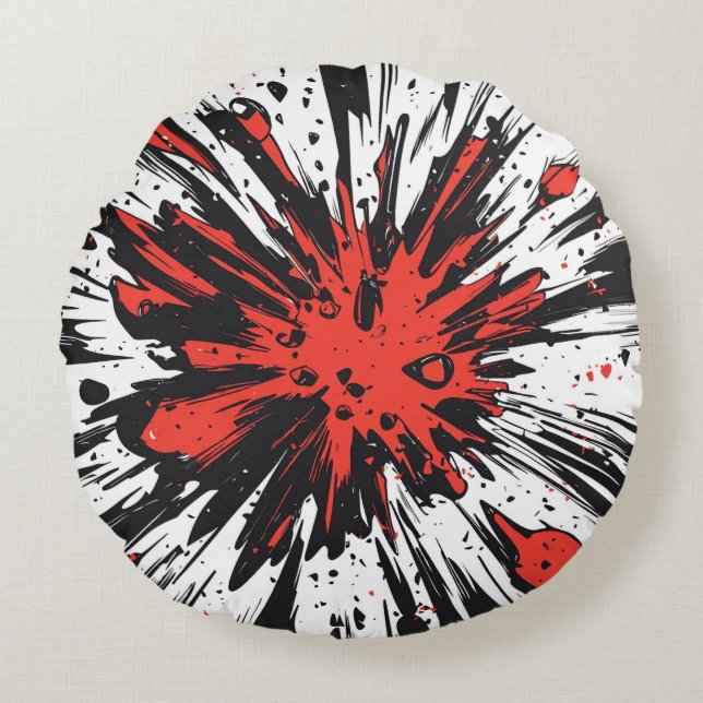 Comic Style Pop Art Explosion (7) Rundes Kissen (Vorderseite)