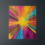 Comic Style Pop Art Explosion (9) Wandteppich<br><div class="desc">Dieses Kunstwerk,  das von der klassischen Pop-Kunst inspiriert und dynamische Explosionswerk im Stil eines Comic mit kräftigen Brisen,  halben Punkten und explosiver Energie in lebhaften Blau-,  Gelb-,  lila-Rosa- und Schwarztönen besticht,  zeichnet das Retro-Comic mit einer modernen Drehung aus. Ideal für lustige,  energetische Themen,  die Aufmerksamkeit und Nostalgie erfordern.</div>