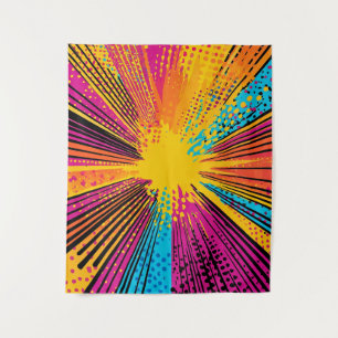 Comic Style Pop Art Explosion (9) Wandteppich