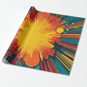 Comic Style Pop Art Explosion Geschenkpapier