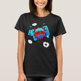 Comic Style Pop Art Retro Blue Red WOW T-Shirt