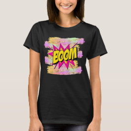 Comic Style Pop Art Retro Gelb Hot Pink BOOM T-Shirt