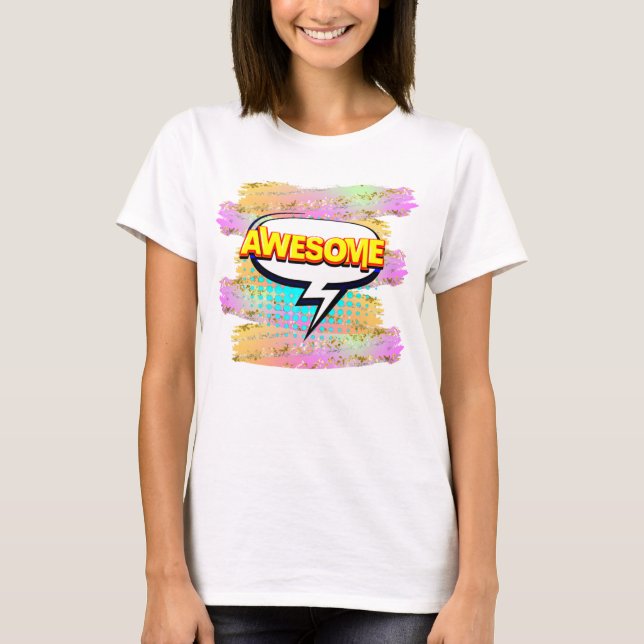 Comic Style Pop Art Retro Gelb PHANTASTISCH T-Shirt (Vorderseite)