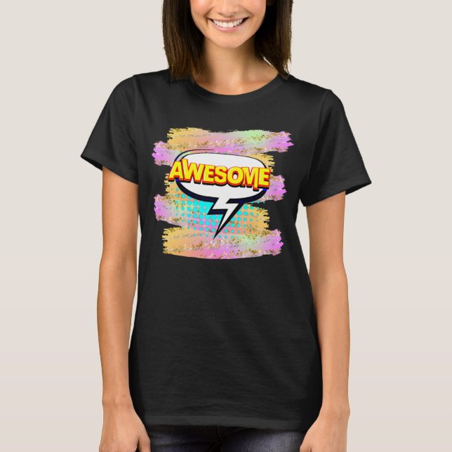 Comic Style Pop Art Retro Gelb PHANTASTISCH T-Shirt (Vorderseite)