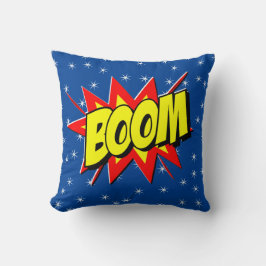 Comic Style Pop Art Retro Gelb Rot Blauer Bund Kissen