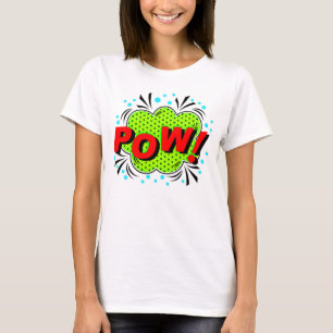 Comic Style Pop Art Retro Rot Grün POW T-Shirt