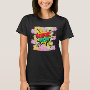 Comic Style Pop Art Retro Rotes Gelbes SUPERMOM T- T-Shirt