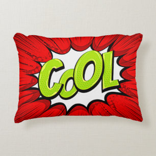 Comic Style Pop Art Retro Rotes Grün COOL Dekokissen