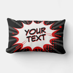 Comic Style Pop Art Retro Schwarz Grau Rot IHRER T Lendenkissen