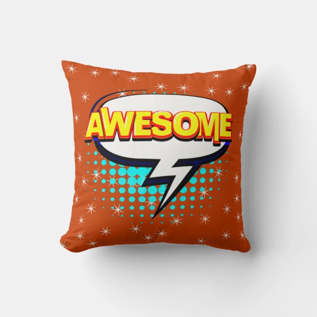 Comic Style Pop Art Retro Stars Rosa PHANTASTISCHE Kissen (Vorderseite)