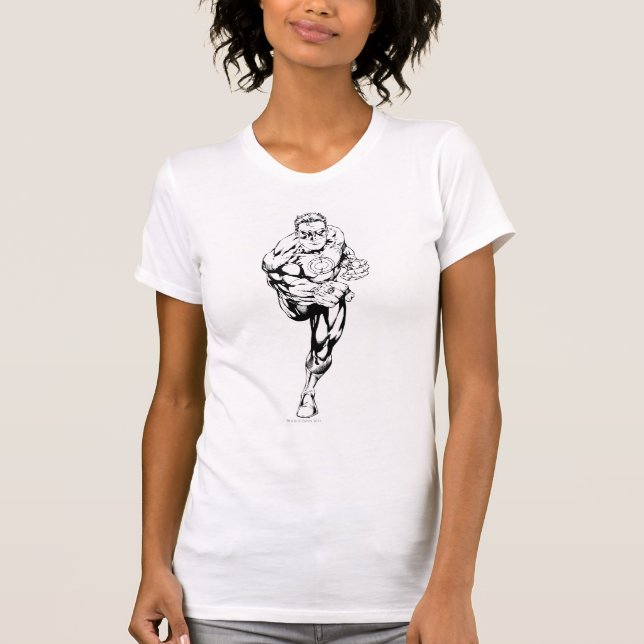 Comic Style - Running, Schwarz und Weiß T-Shirt (Vorderseite)