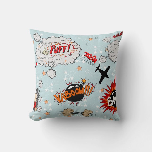 Comic Style Super Hero Design Kissen (Vorderseite)