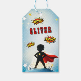 Comic Style Superhero Boy's Name Birthday Geschenkanhänger