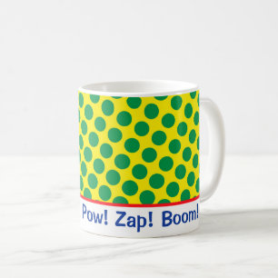 Comic Superhero Pow! Zap! Boom! Dots Retro Fun Kaffeetasse