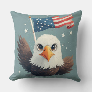 Comic süßer Adler patriotische Geschenke für Kinde Kissen