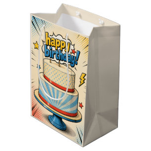 Comic-Torte-Geschenktüte Mittlere Geschenktüte