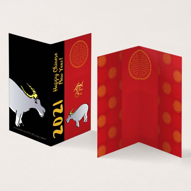 Comic Traditionelles Chinesisches OX-Jahr-2021-Pak (Innenseite und Außenseite)