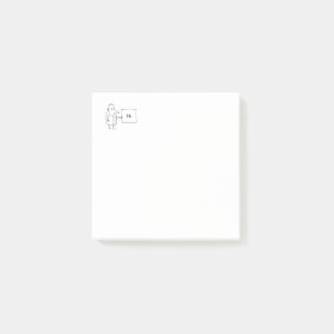 Comic-Typ mit Hi-Sign Hallo Post-it Klebezettel