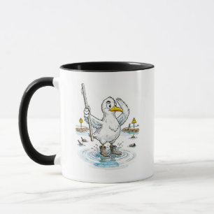 Comic-Vogel-Hochwassermessgerät-Pflicht Tasse