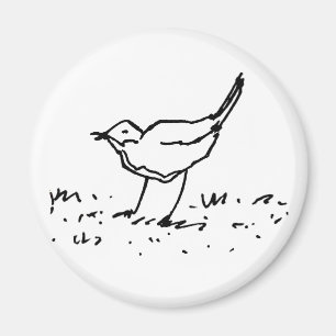 Comic-Vogel-Stift-Kunstzeichnung Magnet